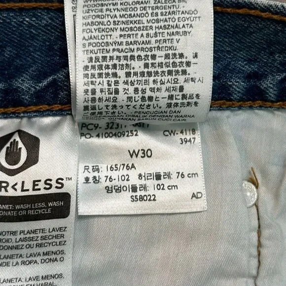 Levi’s 501 High Rise Button Fly Cut Off Blue‎ Jean Shorts Size 30 - Picture 11 of 13